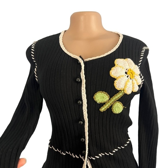 J.A.C Vintage Cottage Yellow Flower Cardigan - Picture 3 of 8